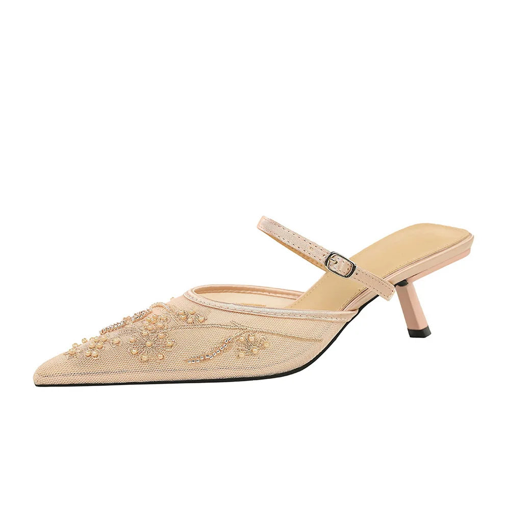 Two-Tone Heeled Sandals for Women