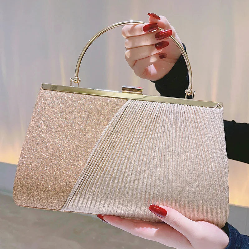 Crystal Chain-Strap Clutch Bag
