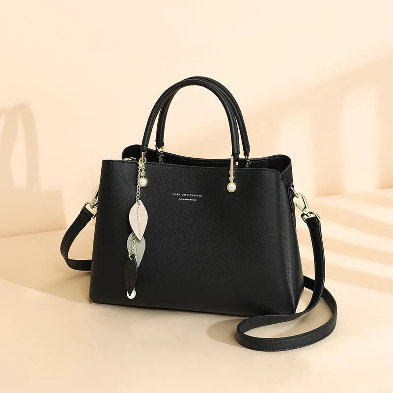 Soft Leather Shoulder Tote Bag