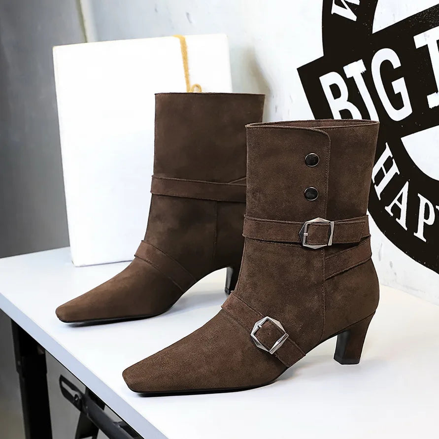 Square-Heel Ankle Booties for Women