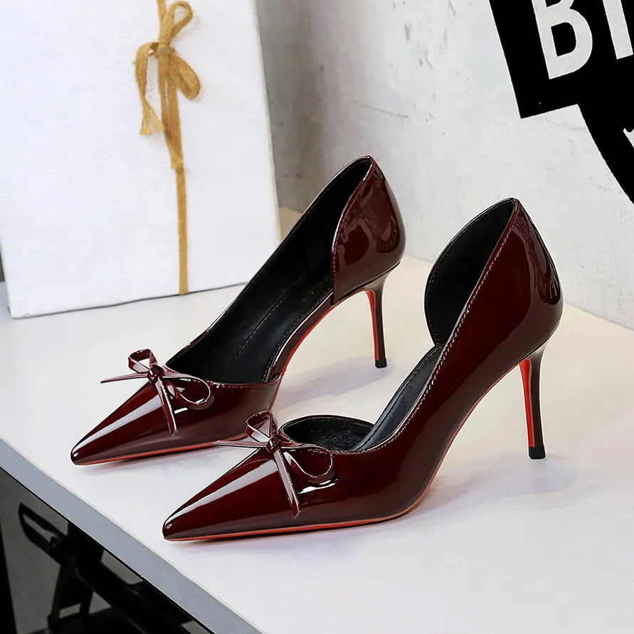 Burgundy Pointed Stiletto Heels