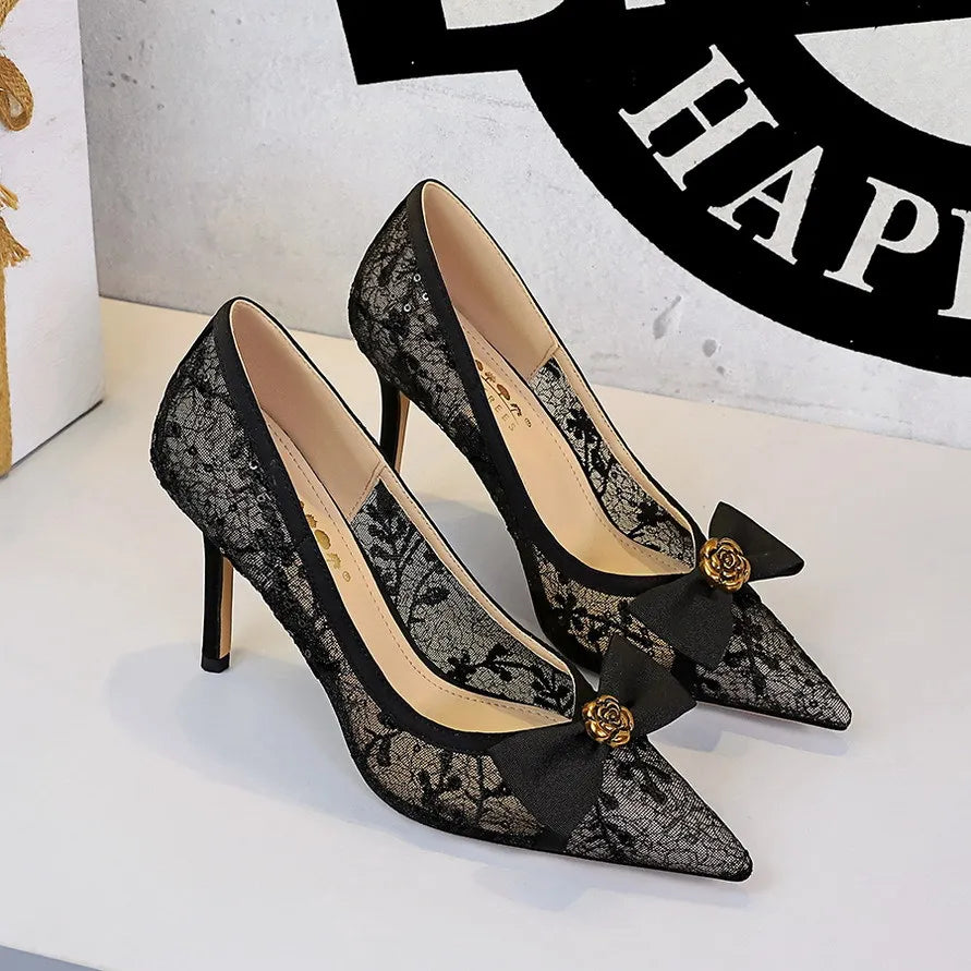 Sequin Low-Cut Heels for Women