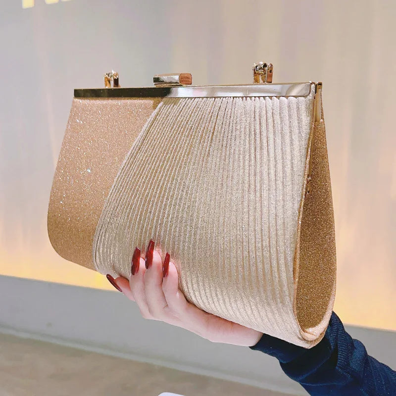 Crystal Chain-Strap Clutch Bag