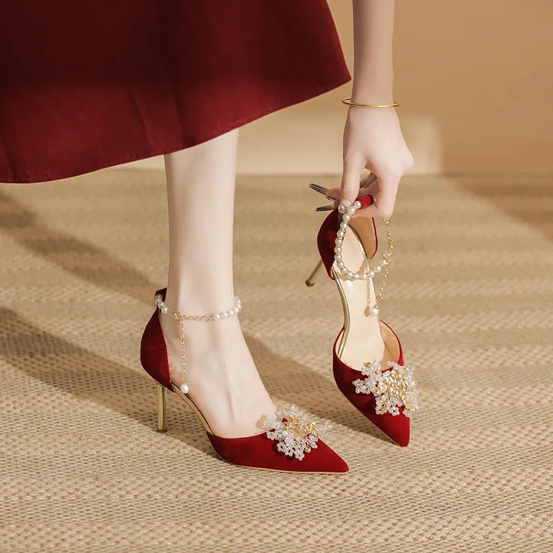 Buckle-Strap Heeled Sandals for Women