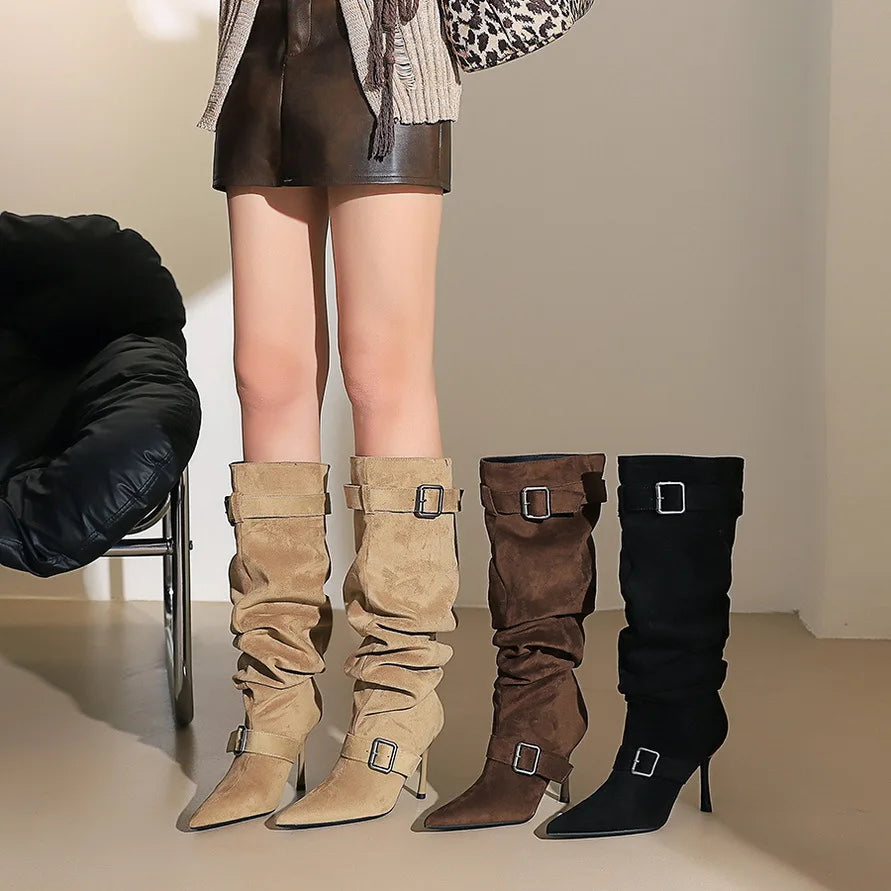 Wide-Calf Thigh-High Boots for Women