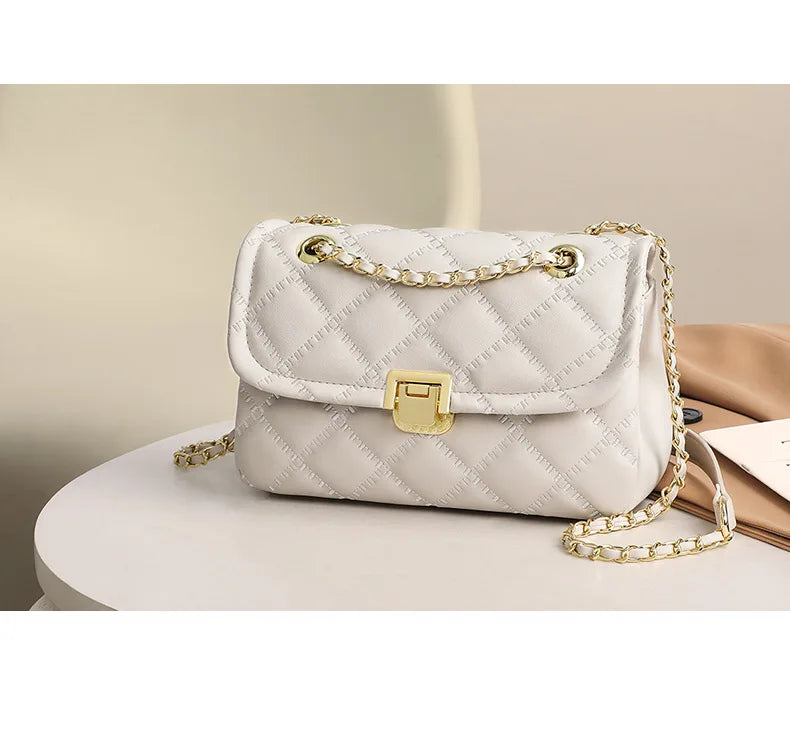 Woven Chain-Strap Shoulder Bag