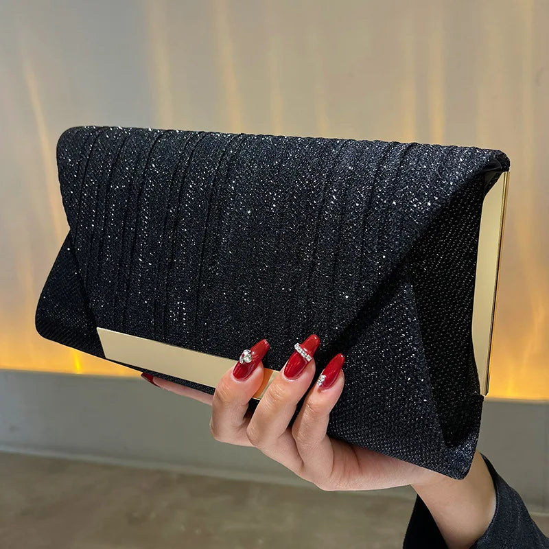 Chain-Strap Evening Clutch Bag
