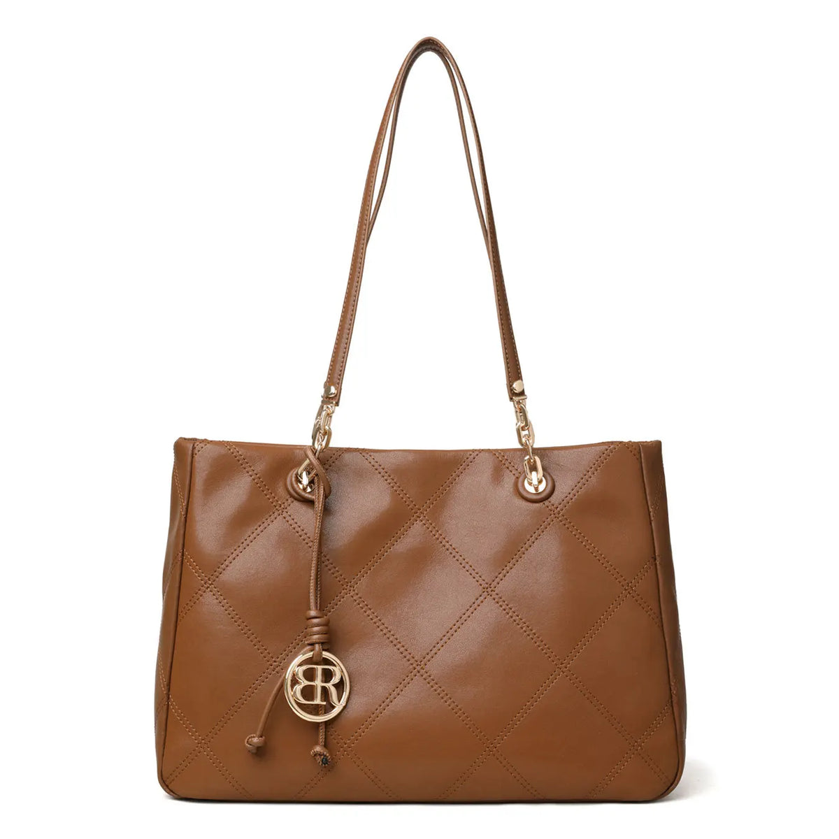 Diamond-Quilted Leather Tote Bag