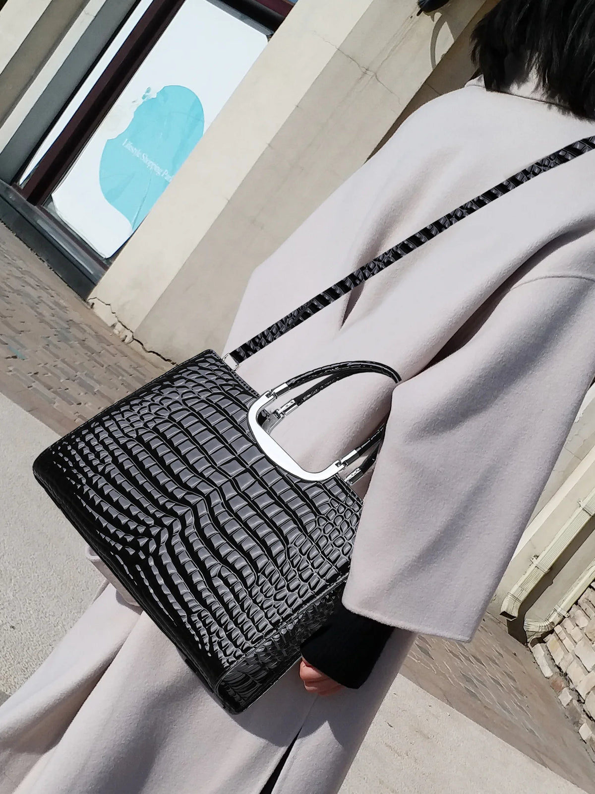 Patent Leather Tote Bag for Women