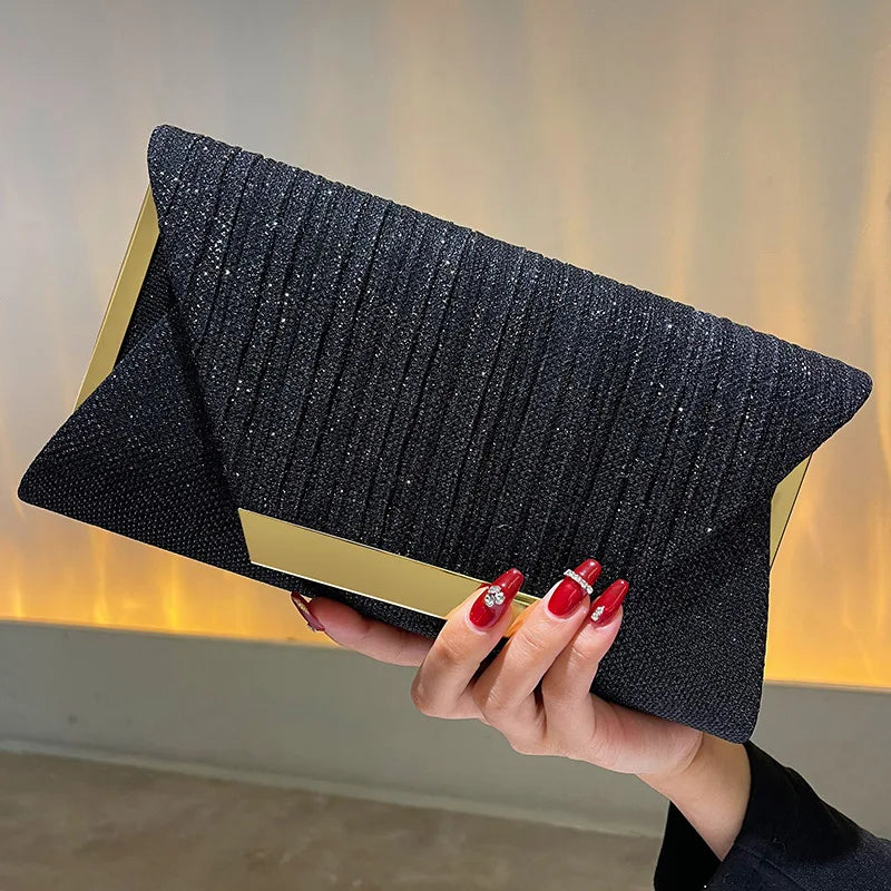Chain-Strap Evening Clutch Bag