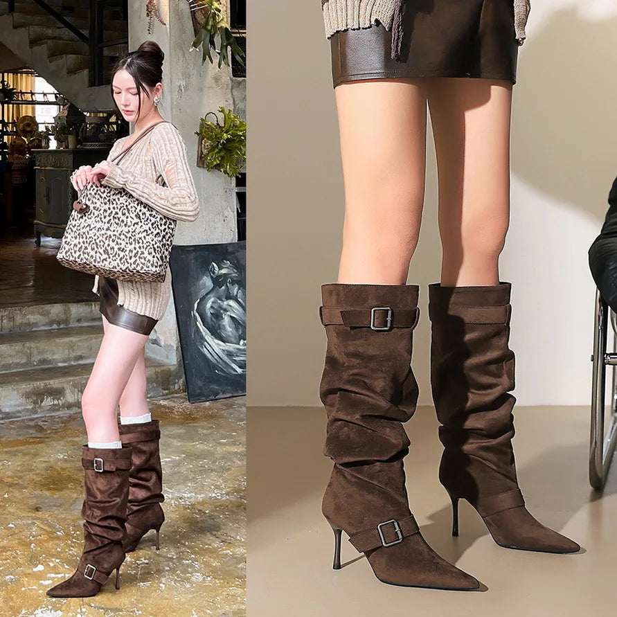 Wide-Calf Thigh-High Boots for Women