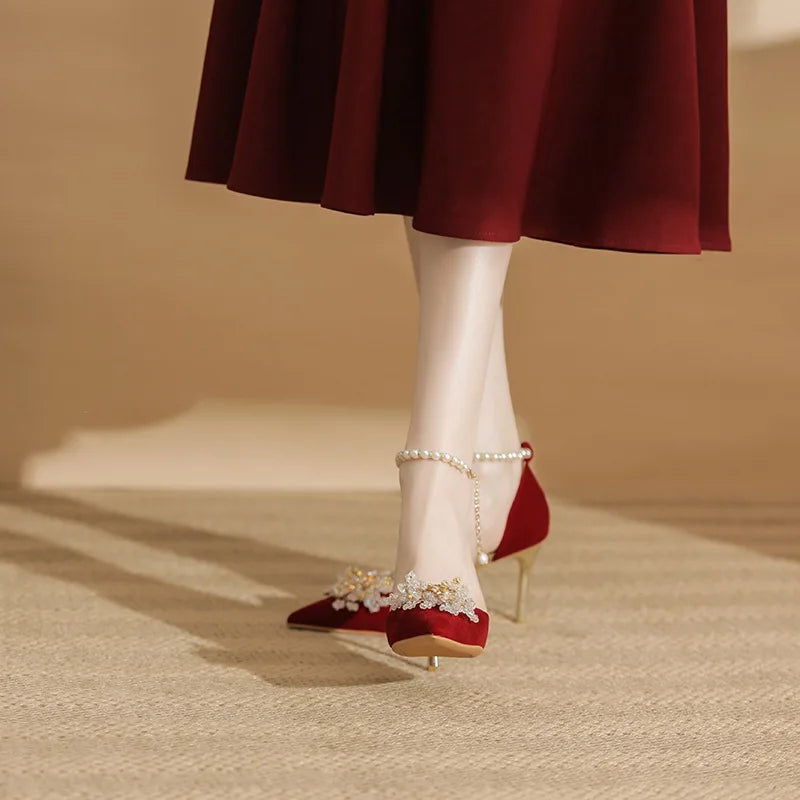 Buckle-Strap Heeled Sandals for Women