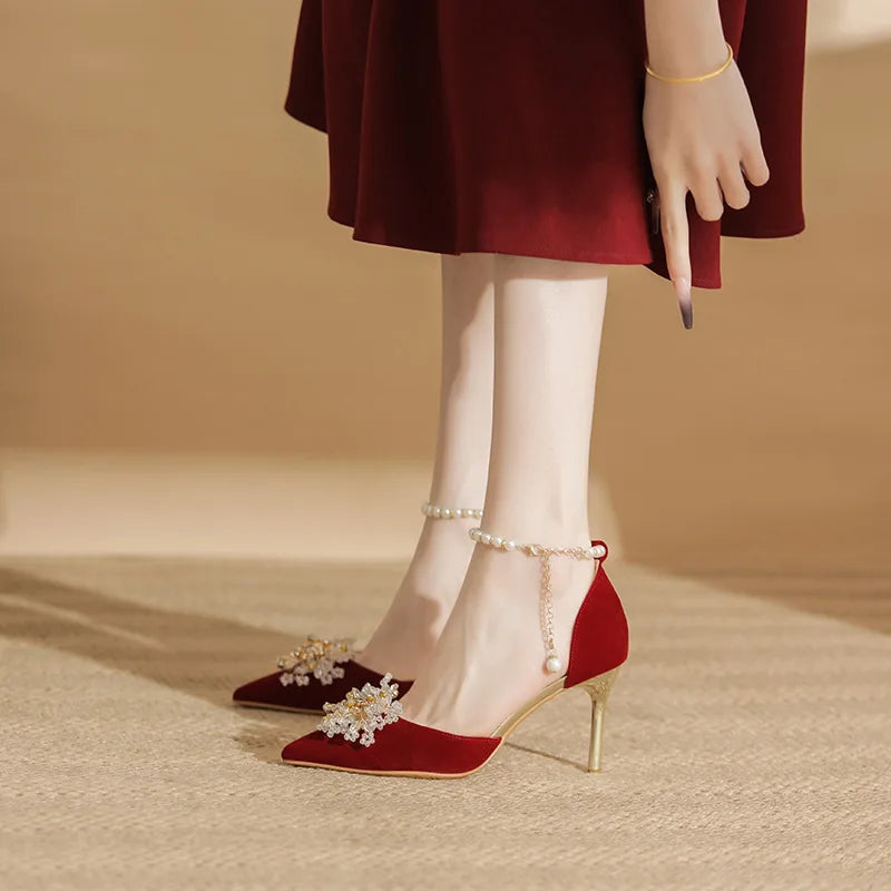 Buckle-Strap Heeled Sandals for Women