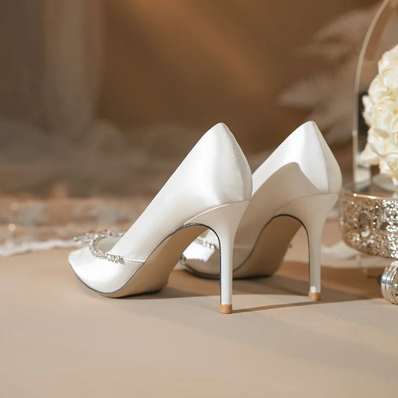 Ivory Closed-Toe Heels for Women