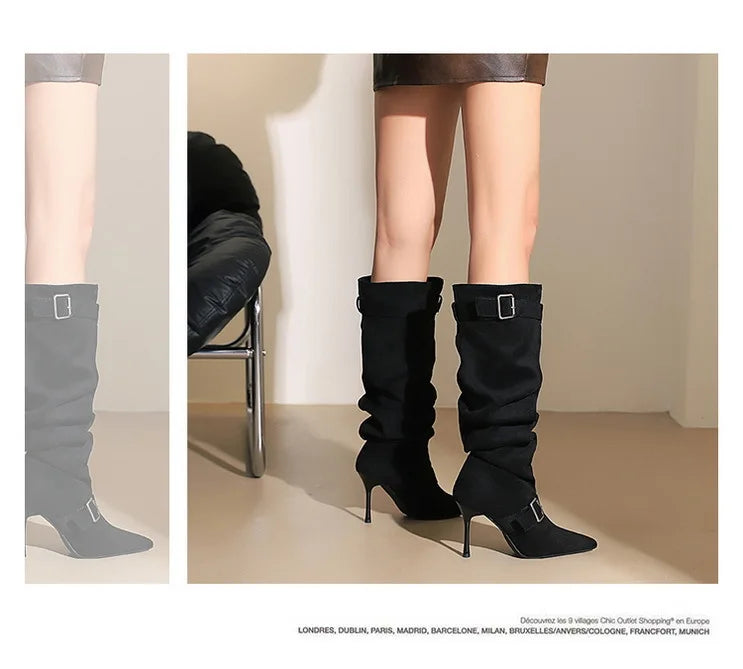 Wide-Calf Thigh-High Boots for Women