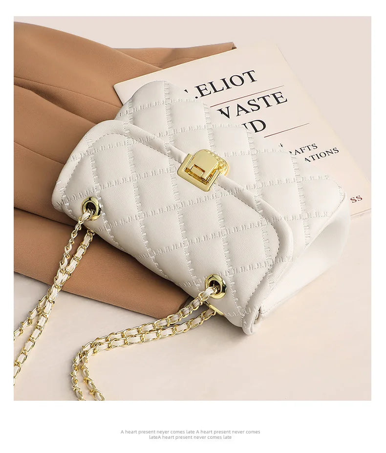 Woven Chain-Strap Shoulder Bag