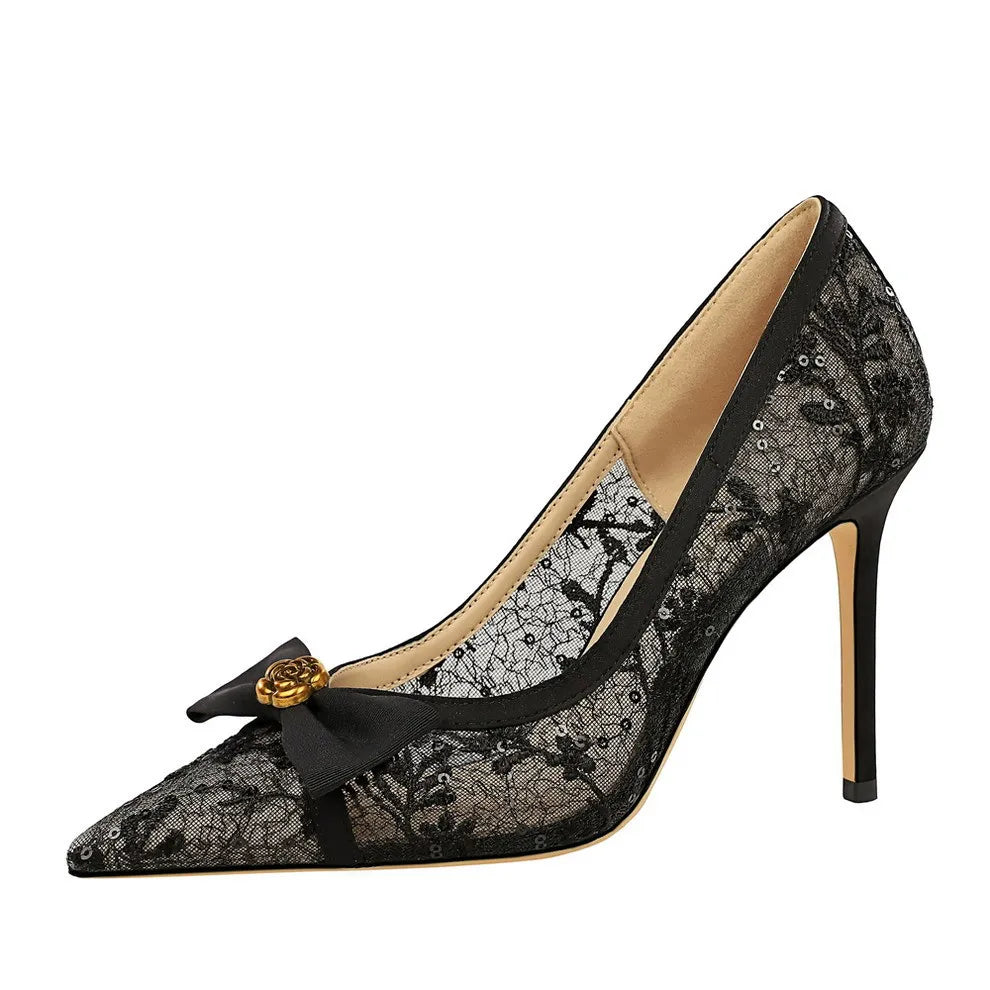 Sequin Low-Cut Heels for Women