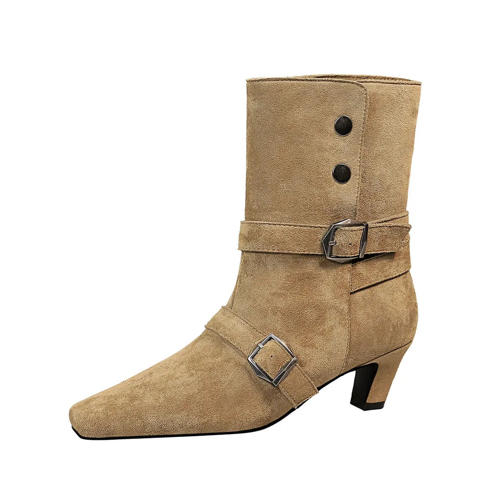Square-Heel Ankle Booties for Women