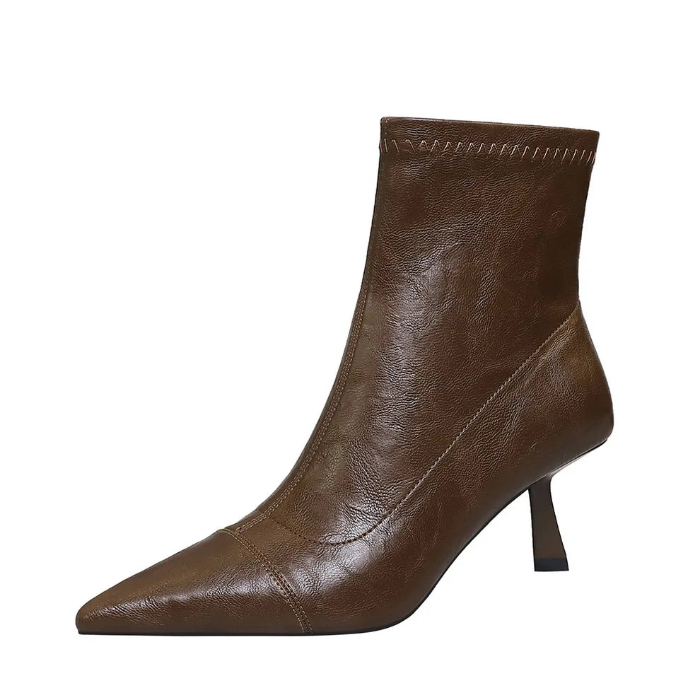 Stiletto Zip-Up Ankle Booties