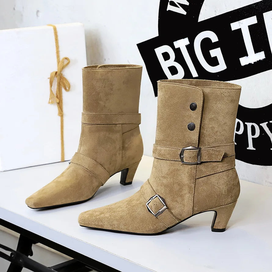 Square-Heel Ankle Booties for Women