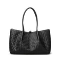Woven Leather Tote Bag with Knotted Handle