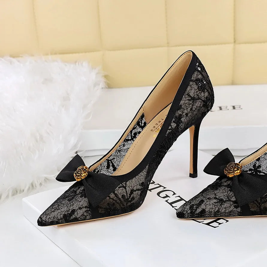 Sequin Low-Cut Heels for Women