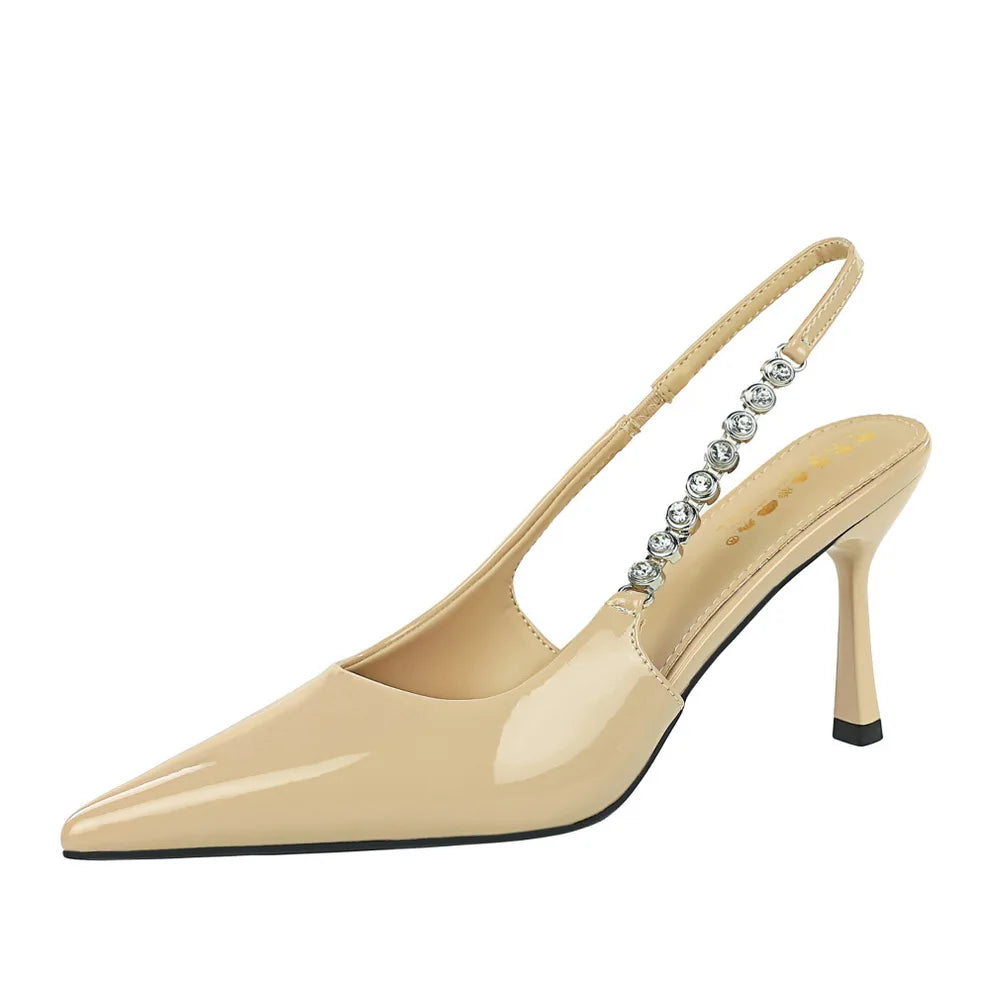 Rhinestone Heeled Sandals for Women