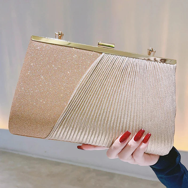 Crystal Chain-Strap Clutch Bag