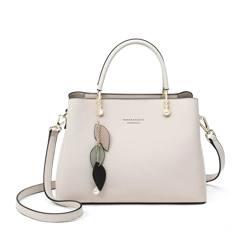 Soft Leather Shoulder Tote Bag