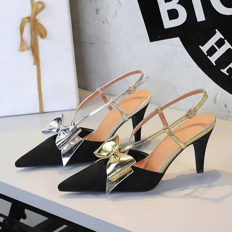 Silver Sequin Heeled Sandals