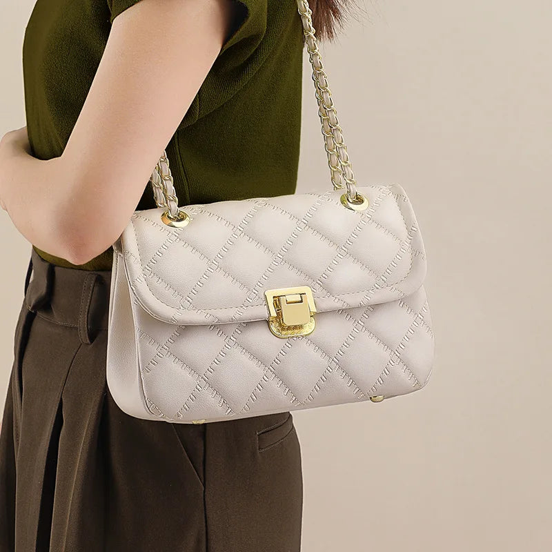 Woven Chain-Strap Shoulder Bag