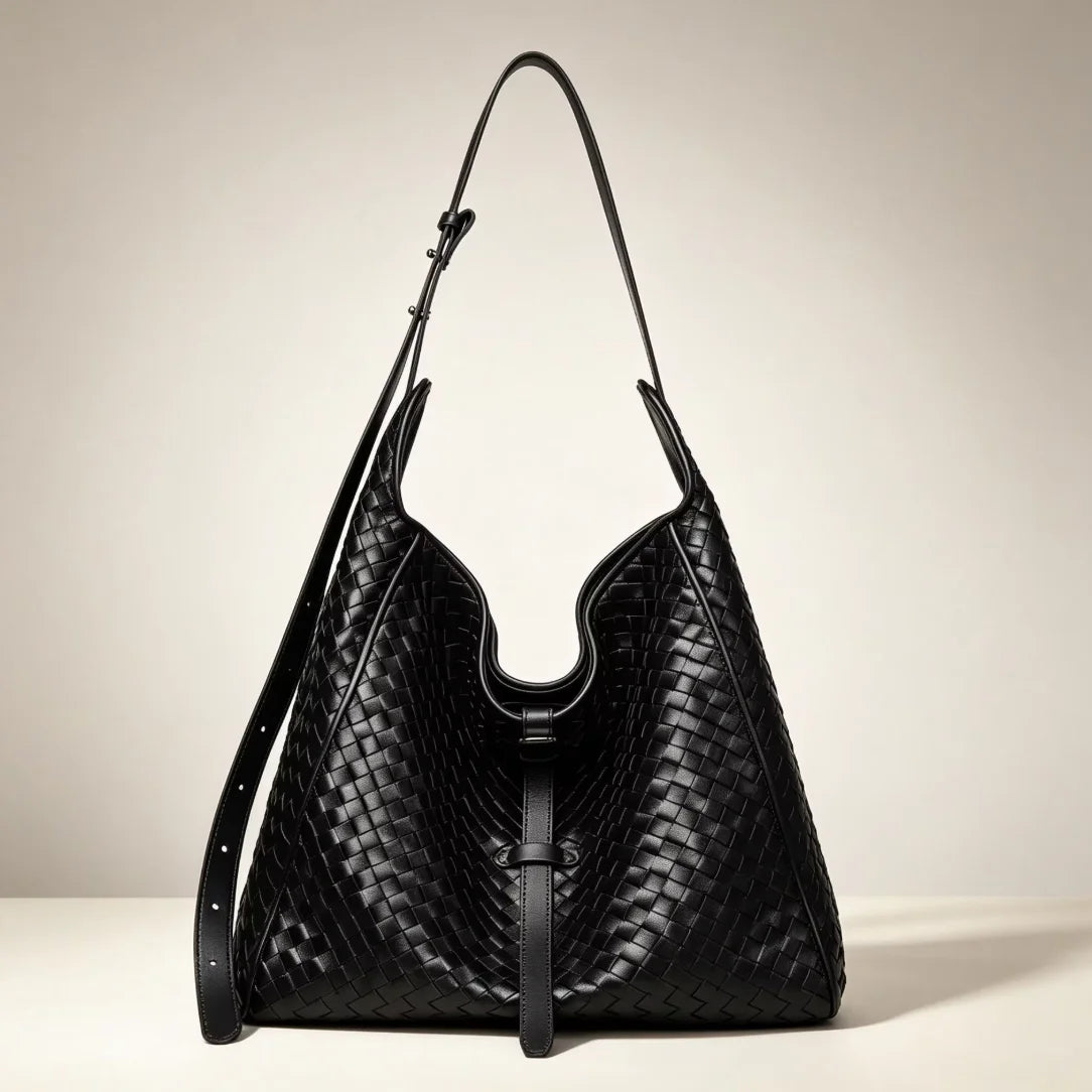 Woven Leather Hobo Bag for Women