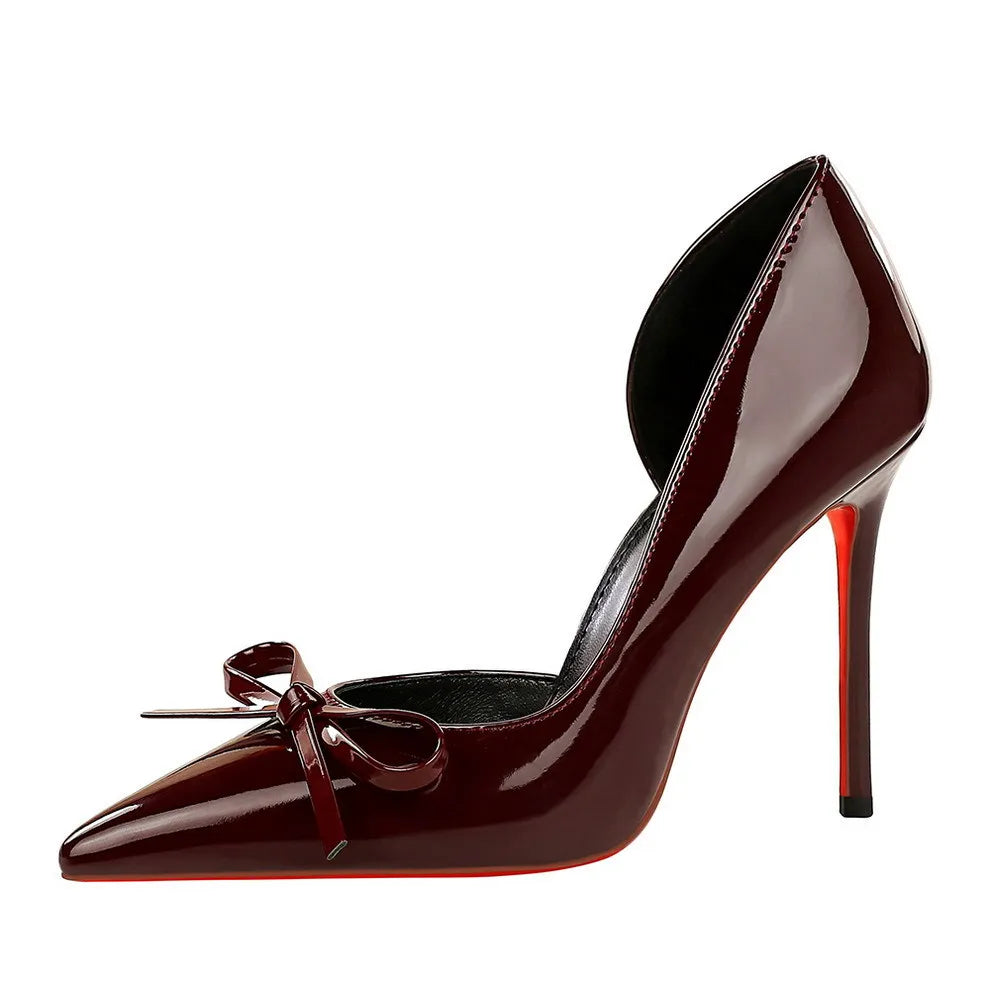Burgundy Pointed Stiletto Heels