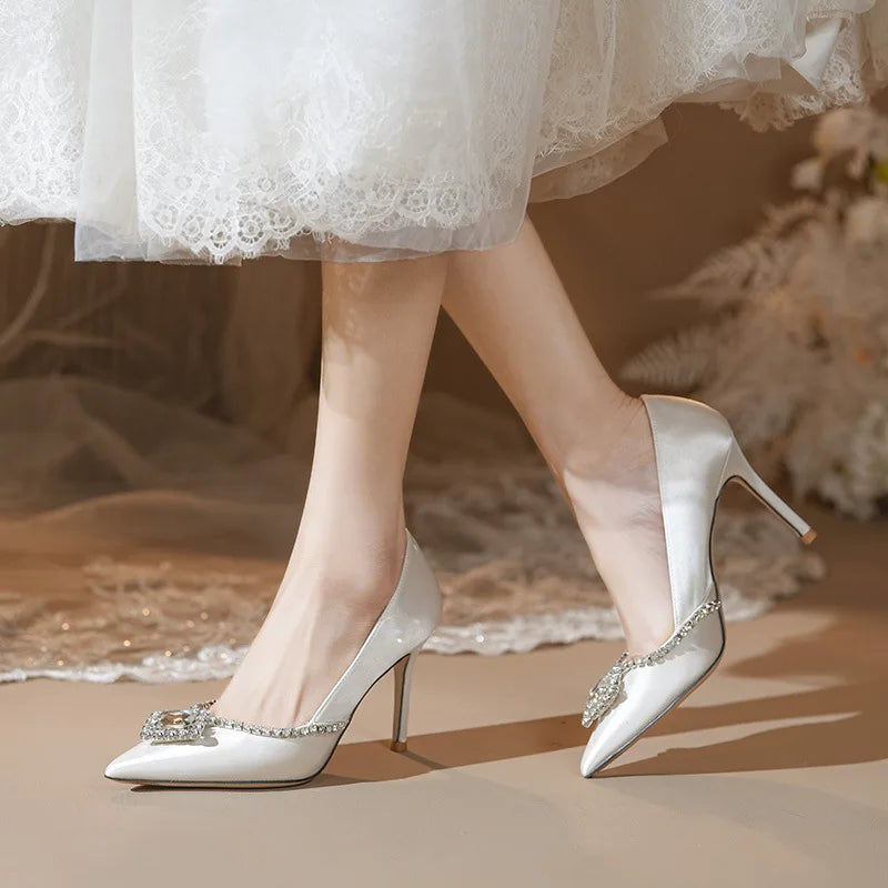 Ivory Closed-Toe Heels for Women