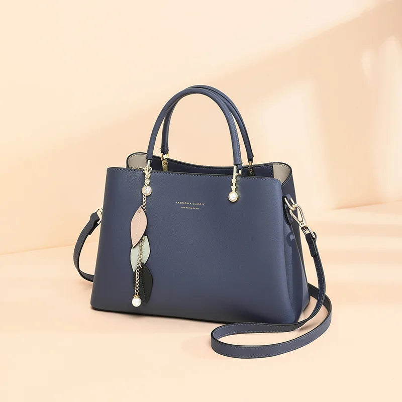Soft Leather Shoulder Tote Bag