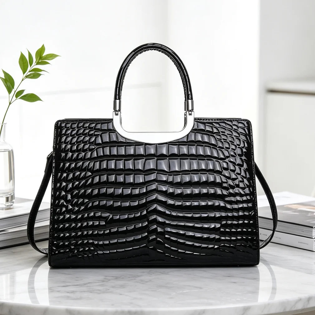 Patent Leather Tote Bag for Women
