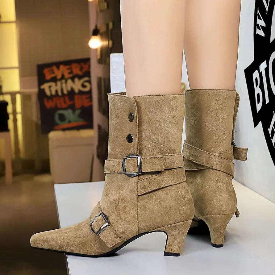Square-Heel Ankle Booties for Women