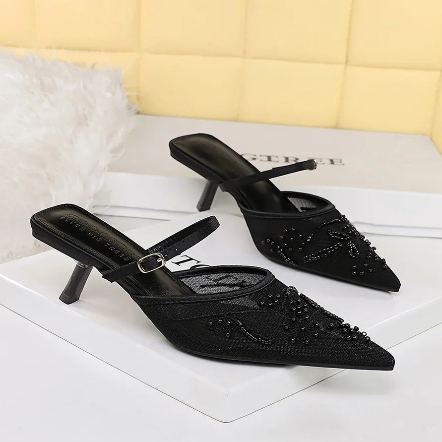 Two-Tone Heeled Sandals for Women