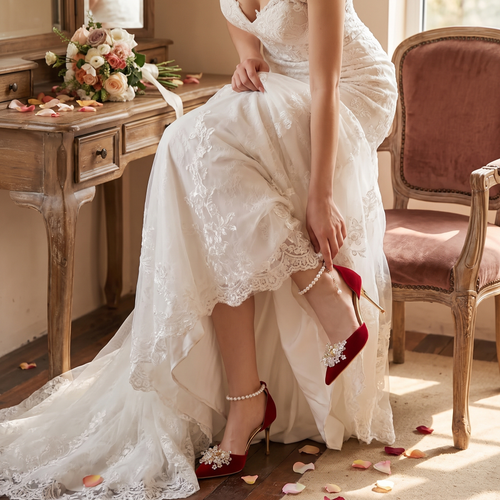 Buckle-Strap Heeled Sandals for Women