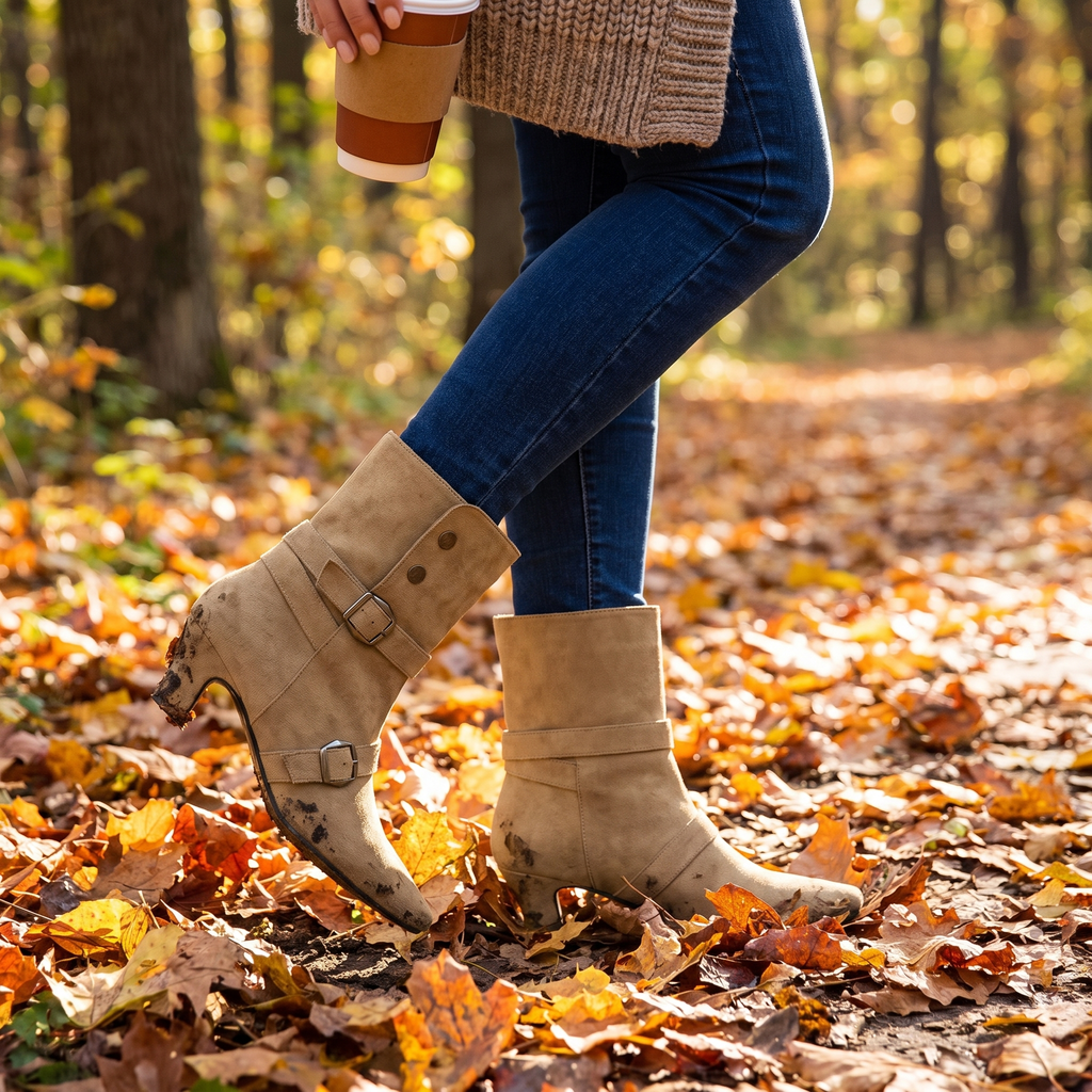 Square-Heel Ankle Booties for Women