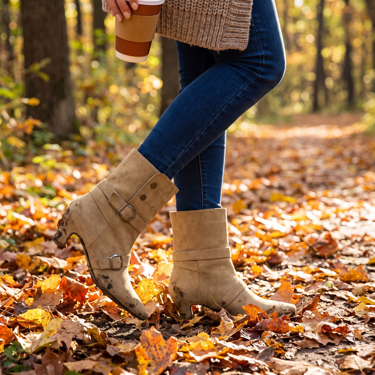 Square-Heel Ankle Booties for Women