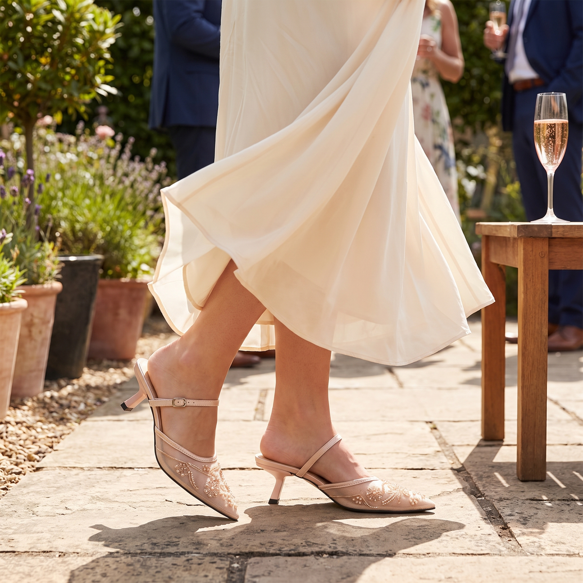 Two-Tone Heeled Sandals for Women